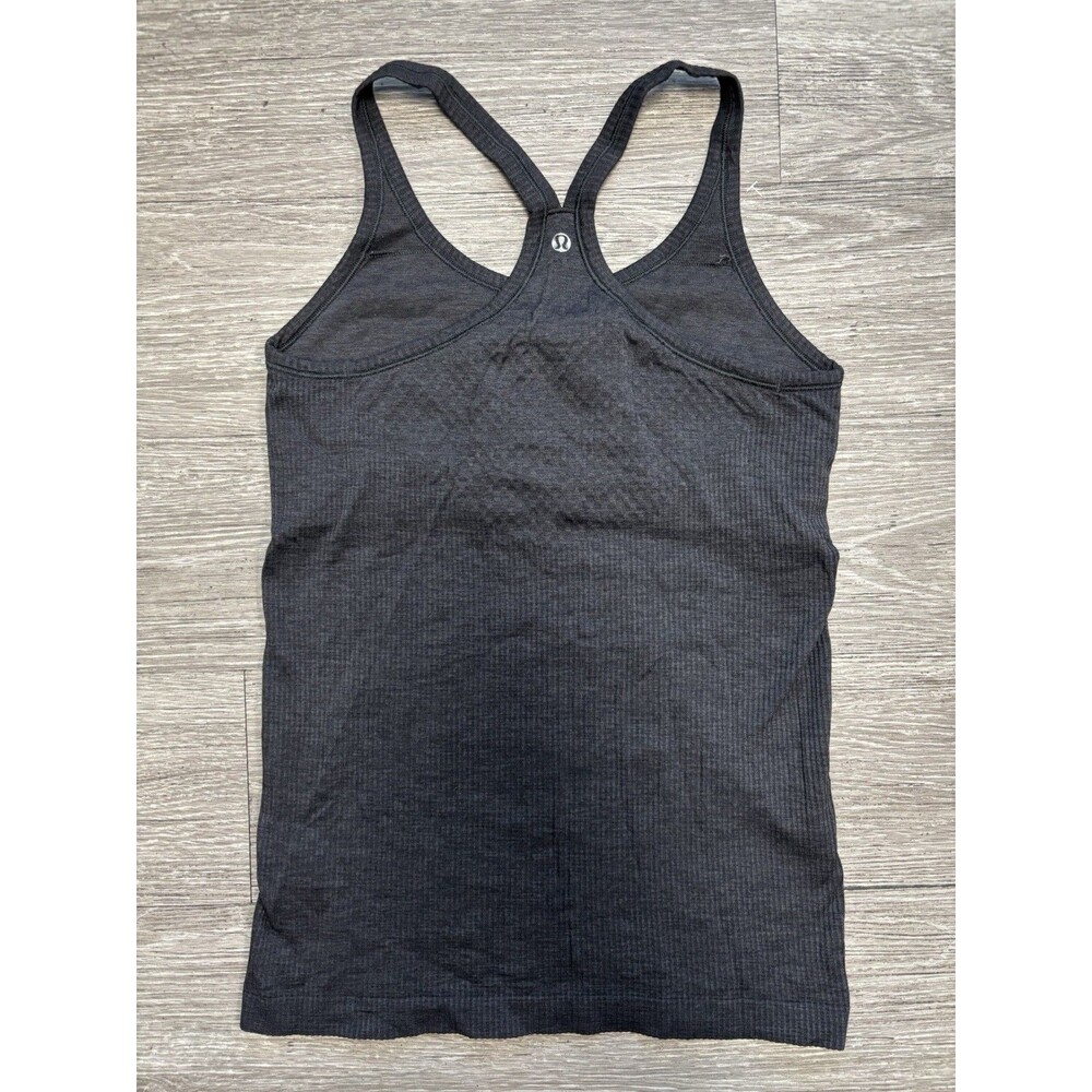 Lululemon Athletica Black Ribbed Tank Top Ebb to Street Racerback, Size 8